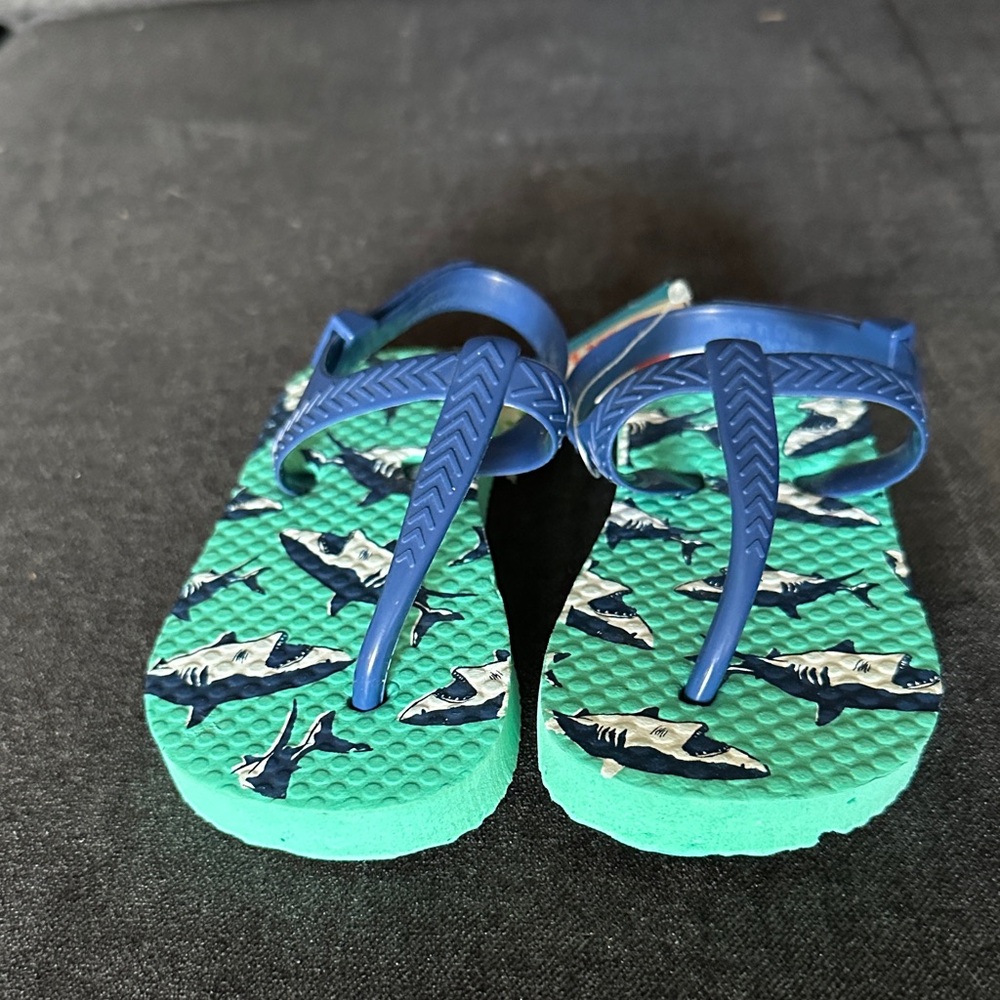 NWT - Kids Blue and Green Shark Sandals